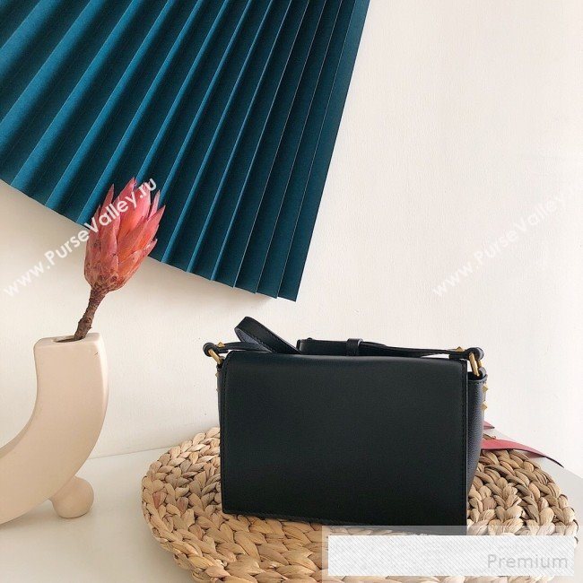 Valentino VRing Small Flap Crossbody Bag Black 2019 (JJ3-9053044)