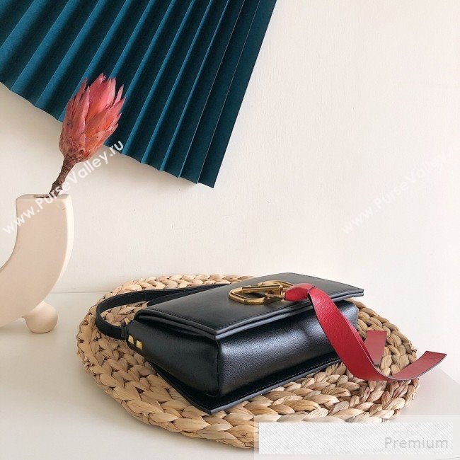 Valentino VRing Small Flap Crossbody Bag Black 2019 (JJ3-9053044)