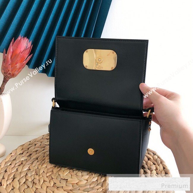 Valentino VRing Small Flap Crossbody Bag Black 2019 (JJ3-9053044)