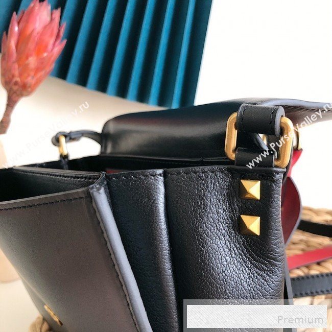 Valentino VRing Small Flap Crossbody Bag Black 2019 (JJ3-9053044)