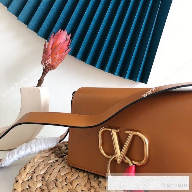 Valentino VRing Large Flap Crossbody Bag Brown 2019 (JJ3-9053046)