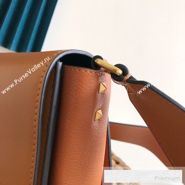 Valentino VRing Large Flap Crossbody Bag Brown 2019 (JJ3-9053046)