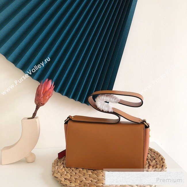Valentino VRing Large Flap Crossbody Bag Brown 2019 (JJ3-9053046)