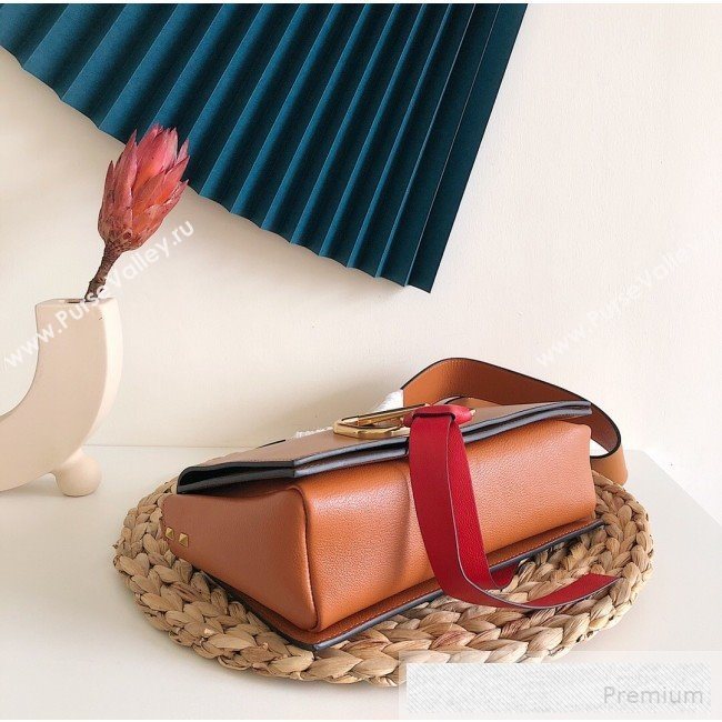 Valentino VRing Large Flap Crossbody Bag Brown 2019 (JJ3-9053046)