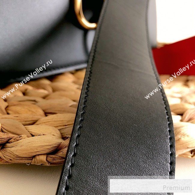 Valentino VRing Large Flap Crossbody Bag Black 2019 (JJ3-9053047)