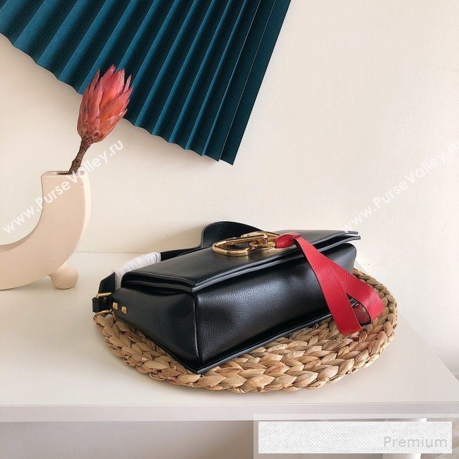 Valentino VRing Large Flap Crossbody Bag Black 2019 (JJ3-9053047)