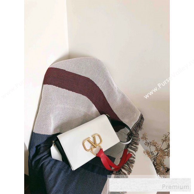 Valentino VRing Large Flap Crossbody Bag White 2019 (JJ3-9053048)