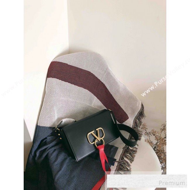 Valentino VRing Large Flap Crossbody Bag Black 2019 (JJ3-9053047)