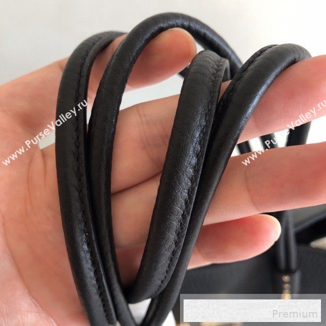 Valentino VRing Shopping Tote Bag in Grained Leather Black/White 2019 (JJ3-9053050)