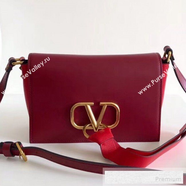 Valentino VRing Large Flap Crossbody Bag Burgundy/Red 2019 (JJ3-9053052)