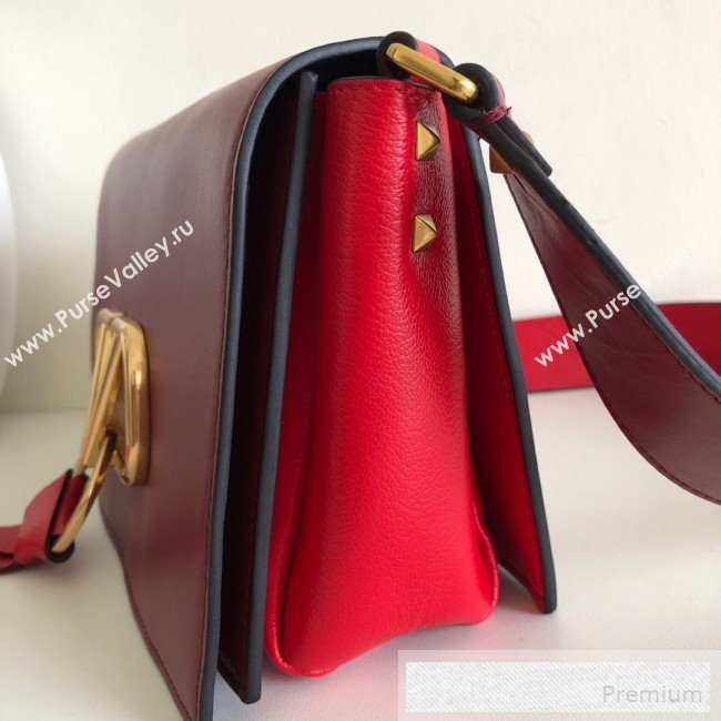 Valentino VRing Large Flap Crossbody Bag Burgundy/Red 2019 (JJ3-9053052)