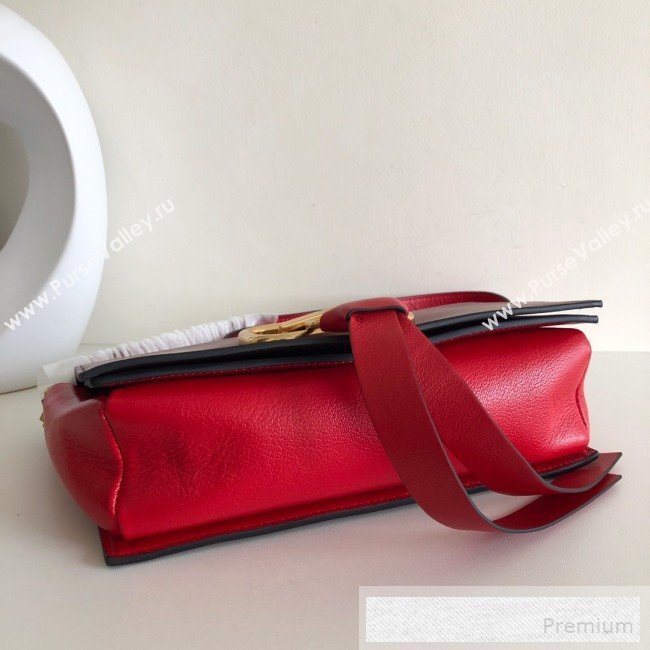 Valentino VRing Large Flap Crossbody Bag Burgundy/Red 2019 (JJ3-9053052)