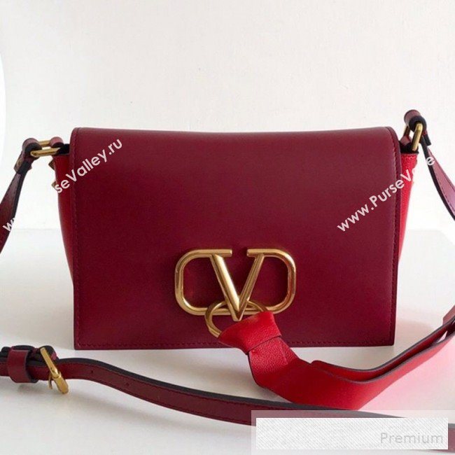 Valentino VRing Small Flap Crossbody Bag Burgundy/Red 2019 (JJ3-9053051)