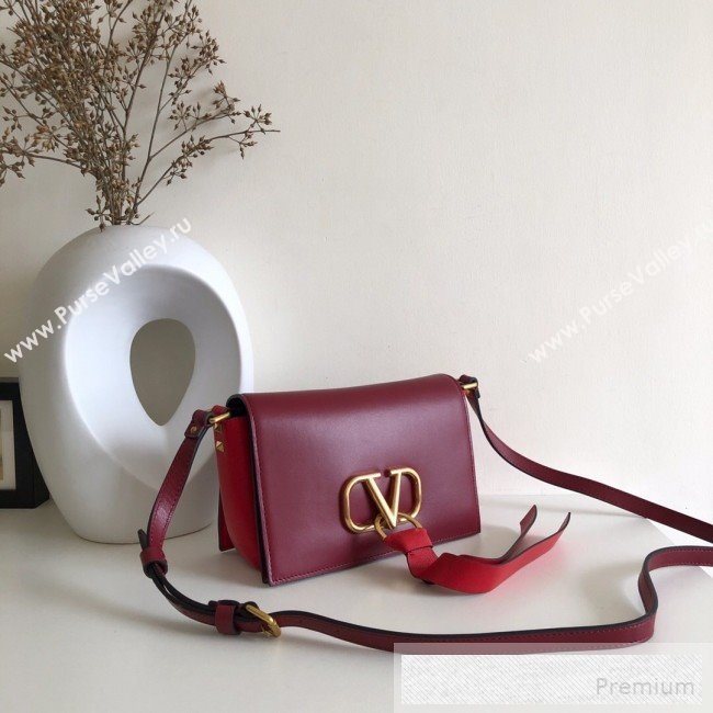 Valentino VRing Small Flap Crossbody Bag Burgundy/Red 2019 (JJ3-9053051)