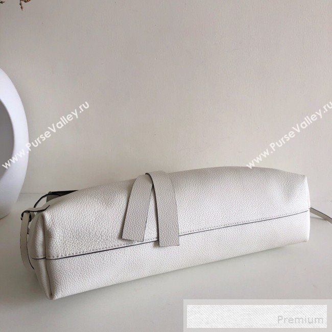 Valentino Medium VRing Grainy Calfskin Chain Shoulder Bag White 2019 (JJ3-9053053)