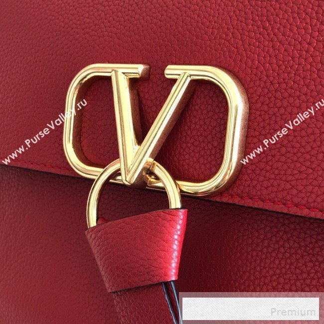 Valentino Medium VRing Grainy Calfskin Chain Shoulder Bag Red 2019 (JJ3-9053054)