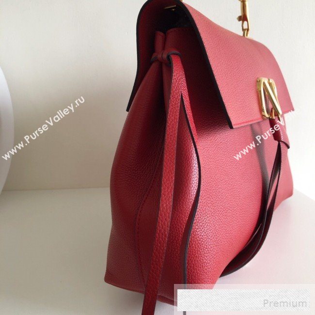 Valentino Medium VRing Grainy Calfskin Chain Shoulder Bag Red 2019 (JJ3-9053054)