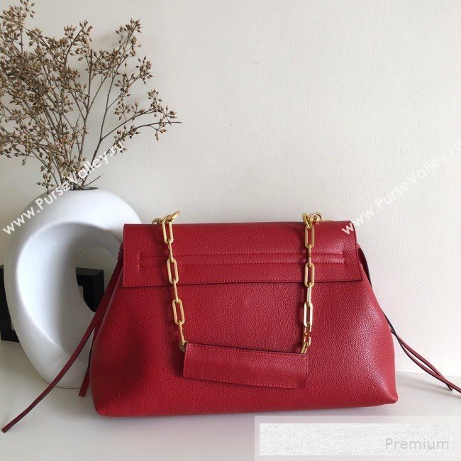 Valentino Medium VRing Grainy Calfskin Chain Shoulder Bag Red 2019 (JJ3-9053054)