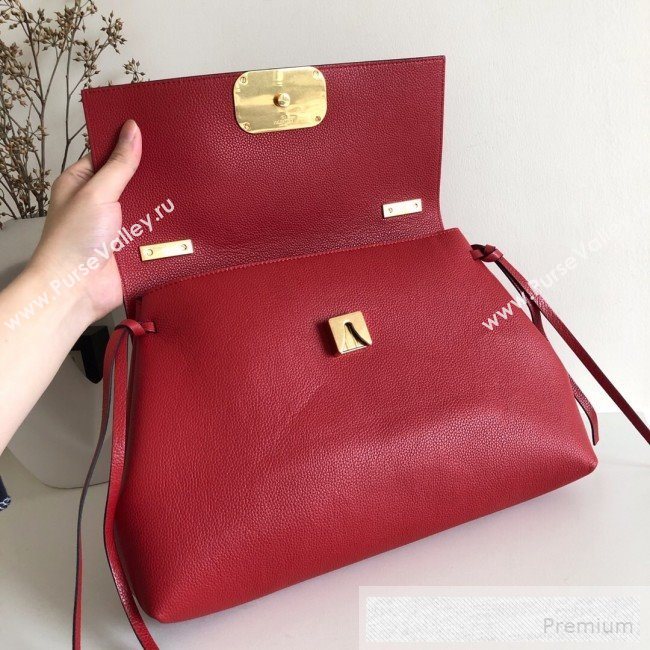 Valentino Medium VRing Grainy Calfskin Chain Shoulder Bag Red 2019 (JJ3-9053054)
