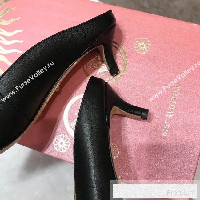 Gucci Zumi Leather Heel Mules with G Horsebit ‎577053 Black 2019 (ANDI-9060141)