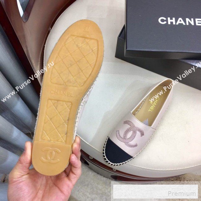 Chanel Leather & Fabric Embroidered CC Classic Espadrilles White 2019 (1050-9053180)