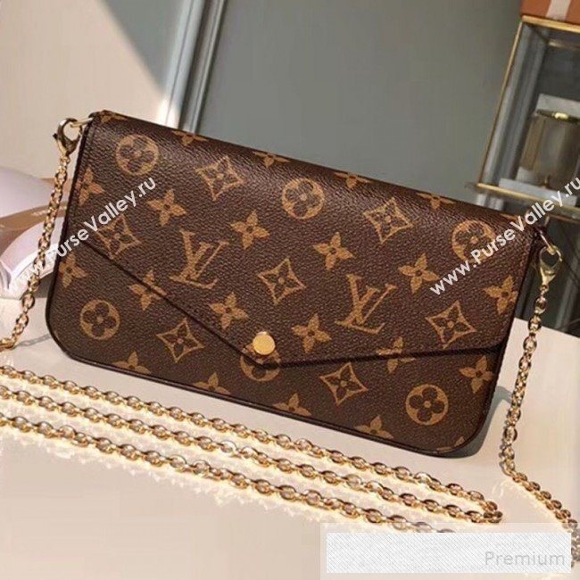 Louis Vuitton Pochette Félicie Chain Wallet WOC M61276 Monogram Canvas  (KIKI-9053057)