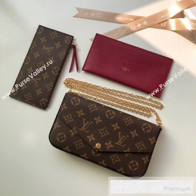 Louis Vuitton Pochette Félicie Chain Wallet WOC M61276 Monogram Canvas  (KIKI-9053057)