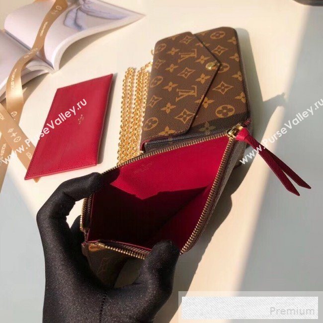 Louis Vuitton Pochette Félicie Chain Wallet WOC M61276 Monogram Canvas  (KIKI-9053057)