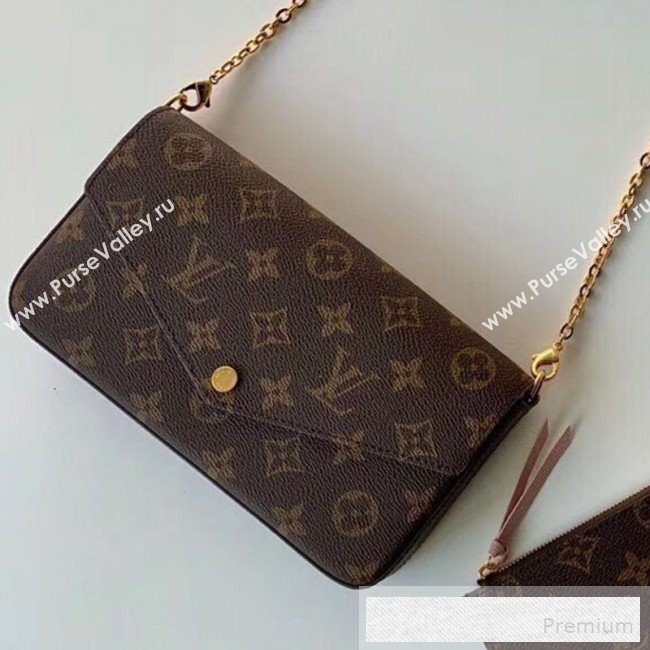 Louis Vuitton Monogram Canvas Pochette Félicie Chain Wallet WOC M61276  (KIKI-9053058)