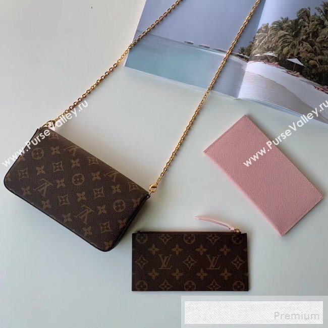 Louis Vuitton Monogram Canvas Pochette Félicie Chain Wallet WOC M61276  (KIKI-9053058)