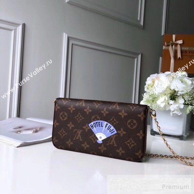 Louis Vuitton Monogram Canvas Pochette Félicie Chain Wallet WOC with Dog Applique M61276  (KIKI-9053059)