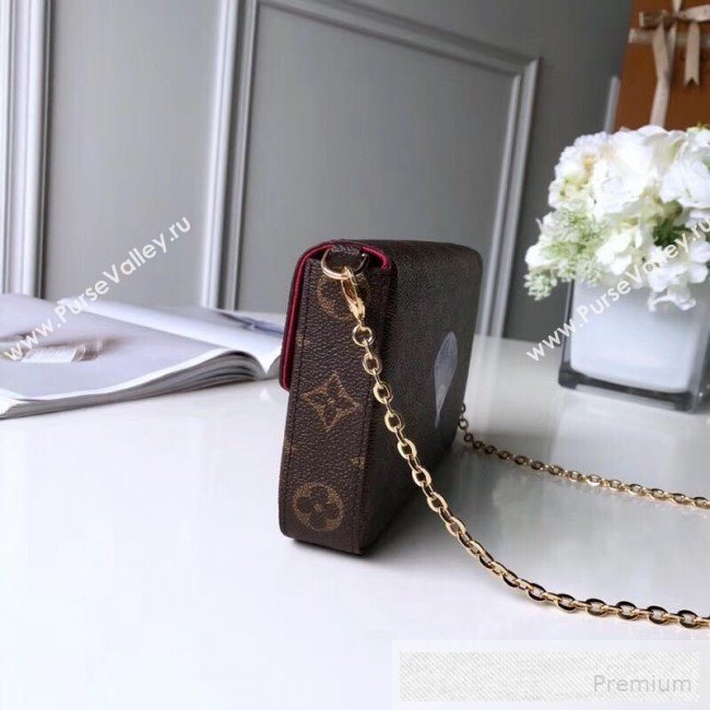 Louis Vuitton Monogram Canvas Pochette Félicie Chain Wallet WOC with Dog Applique M61276  (KIKI-9053059)