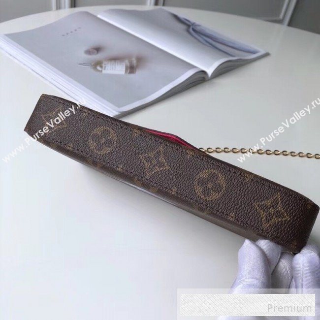 Louis Vuitton Monogram Canvas Pochette Félicie Chain Wallet WOC with Dog Applique M61276  (KIKI-9053059)