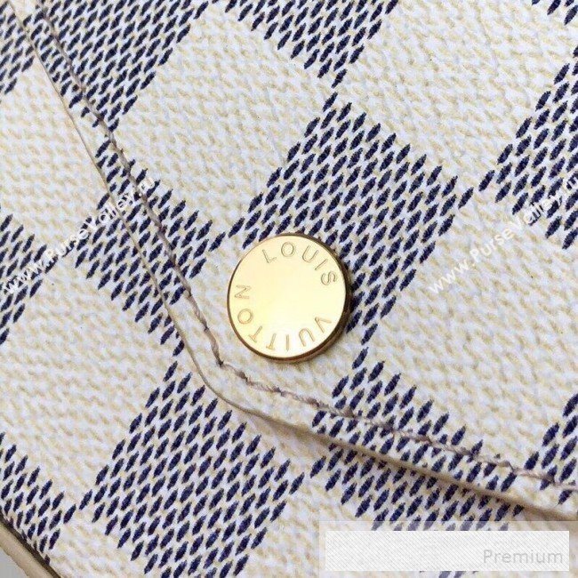 Louis Vuitton Pochette Félicie Chain Wallet WOC in Damier Azur Canvas N63106 (KIKI-9053061)