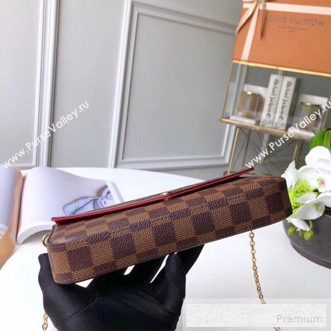 Louis Vuitton Pochette Félicie Chain Wallet WOC in Damier Ebene Canvas N63032 (KIKI-9053062)