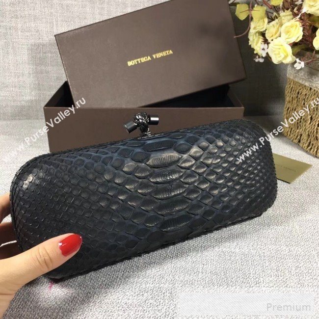 Bottega Veneta Large Snakeskin Woven Knot Clutch Black (WT-9053112)