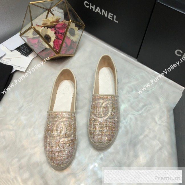 Chanel Tweed & PVC Espadrilles G34819 Beige 2019 (DLY-9060302)