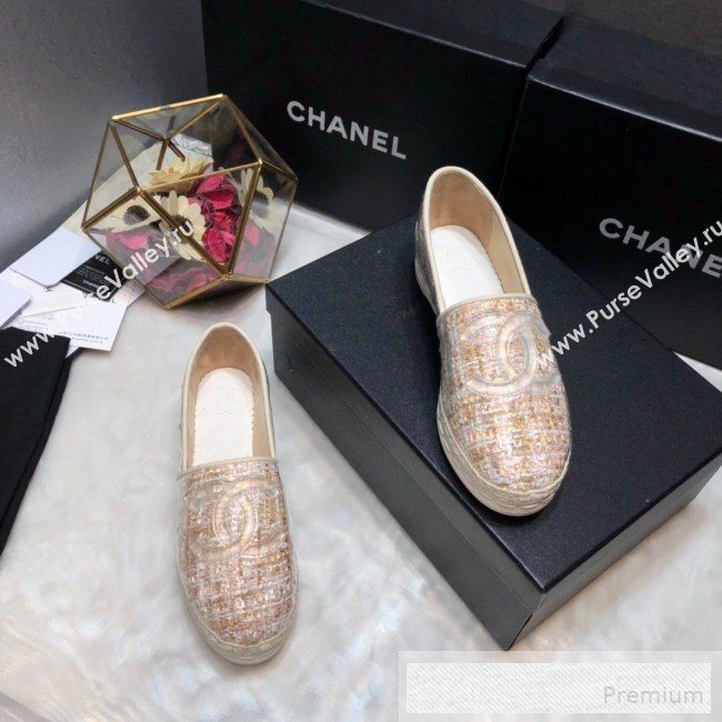 Chanel Tweed & PVC Espadrilles G34819 Beige 2019 (DLY-9060302)