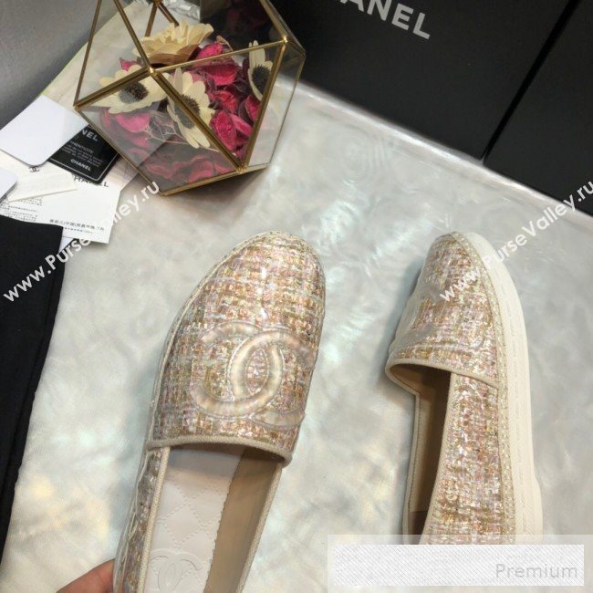 Chanel Tweed & PVC Espadrilles G34819 Beige 2019 (DLY-9060302)