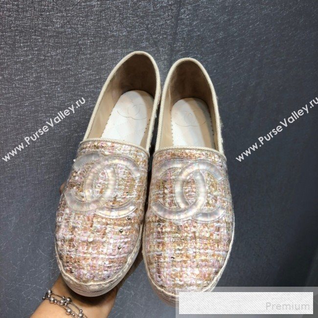 Chanel Tweed & PVC Espadrilles G34819 Beige 2019 (DLY-9060302)