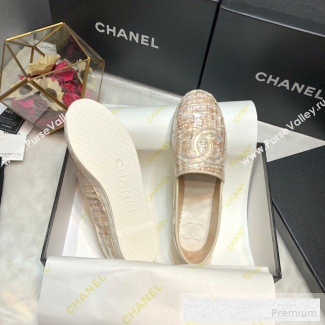 Chanel Tweed & PVC Espadrilles G34819 Beige 2019 (DLY-9060302)