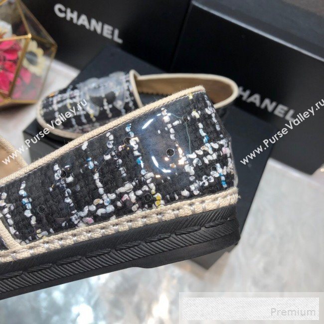 Chanel Tweed & PVC Espadrilles G34819 Black 2019 (DLY-9060305)