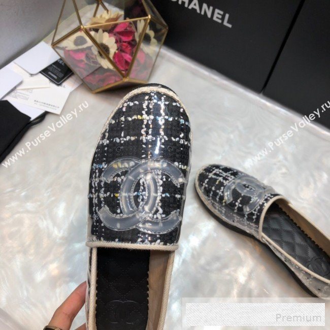 Chanel Tweed & PVC Espadrilles G34819 Black 2019 (DLY-9060305)