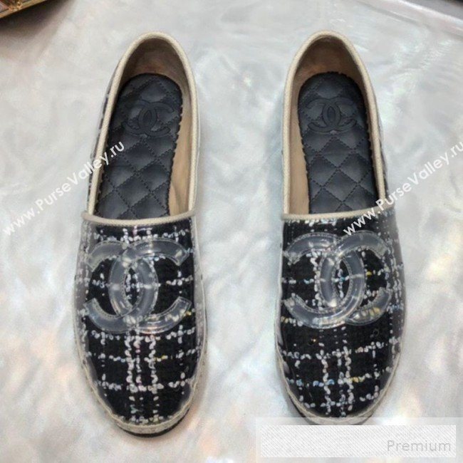 Chanel Tweed & PVC Espadrilles G34819 Black 2019 (DLY-9060305)