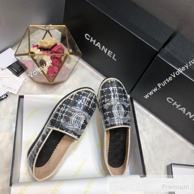 Chanel Tweed & PVC Espadrilles G34819 Black 2019 (DLY-9060305)