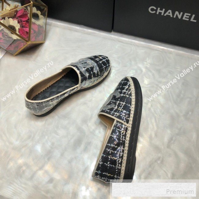 Chanel Tweed & PVC Espadrilles G34819 Black 2019 (DLY-9060305)