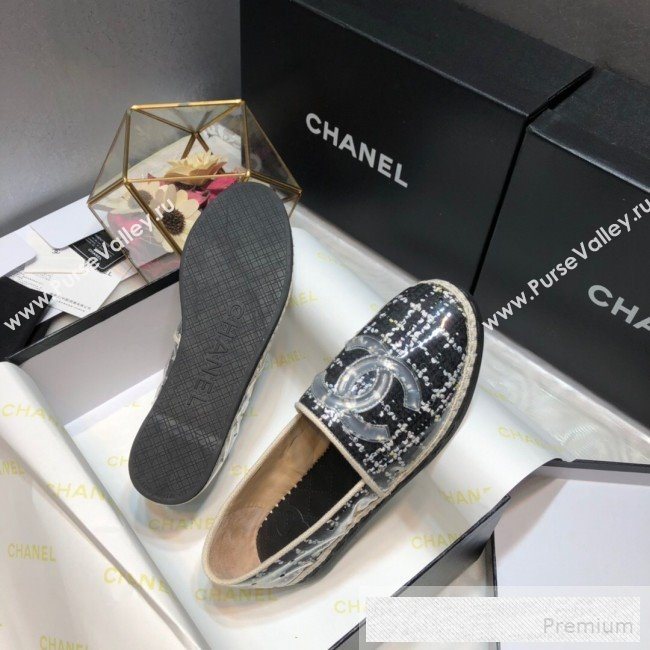 Chanel Tweed & PVC Espadrilles G34819 Black 2019 (DLY-9060305)