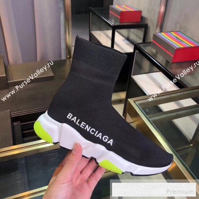 Balenciaga Stretch Knit Speed Trainers Boot Sneakers Black 2019 (DLY-9060308)