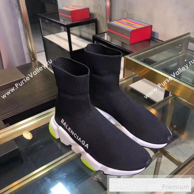 Balenciaga Stretch Knit Speed Trainers Boot Sneakers Black 2019 (DLY-9060308)