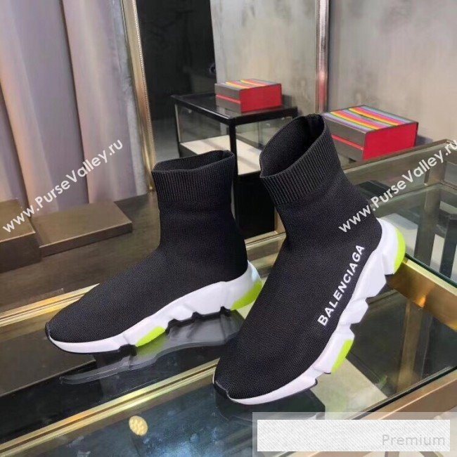 Balenciaga Stretch Knit Speed Trainers Boot Sneakers Black 2019 (DLY-9060308)